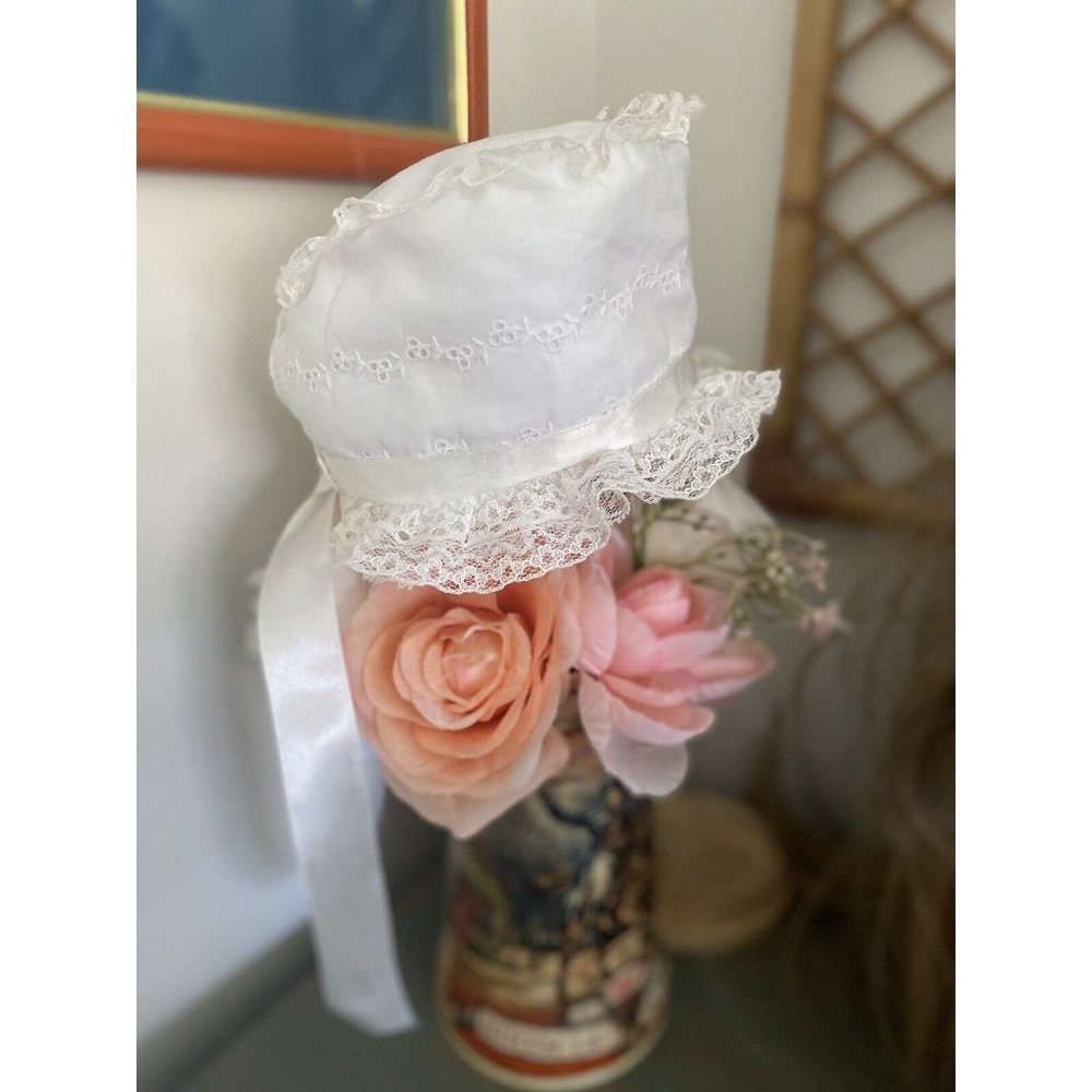 Madonna Baby‎ Girl Boy 4 Pc Baptism Dress Christening Set White Lace Vtg 0-3 Mos - Picture 7 of 16